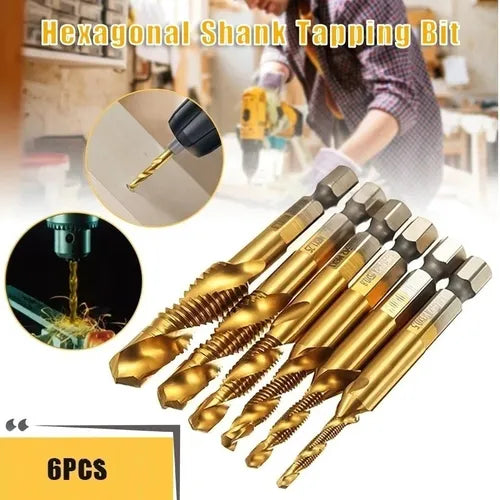 🔧🛠️Kit de 6 Brocas Giratorias HSS Recubiertas de Titanio🔧🛠️