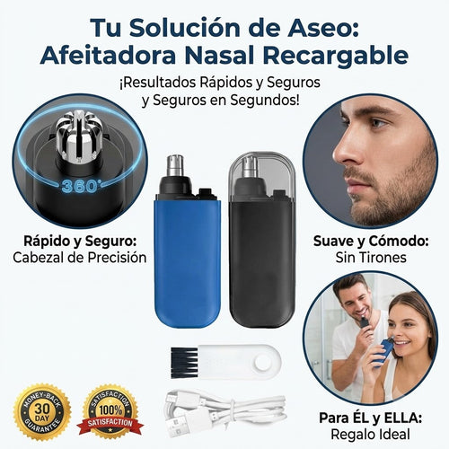 🔥 2×1 Recortadora de Vello Nasal y Oido Profesional