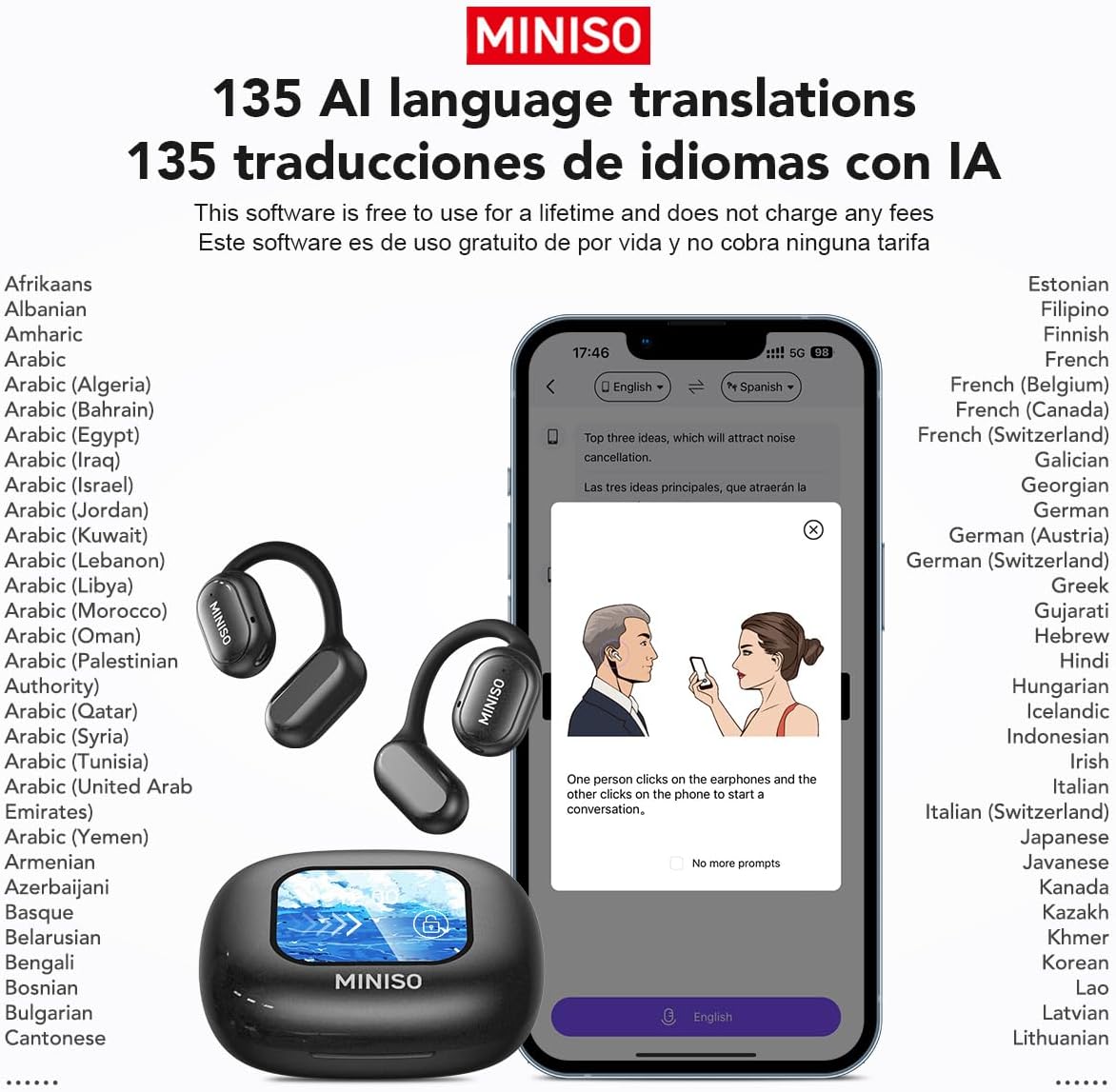 Auriculares con traductor de idiomas